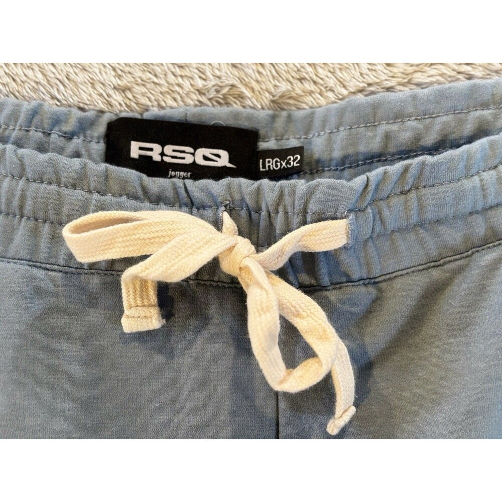 NWT! RSQ Large X 32 Light Blue Sweatpants Drawstring Fleece Joggers